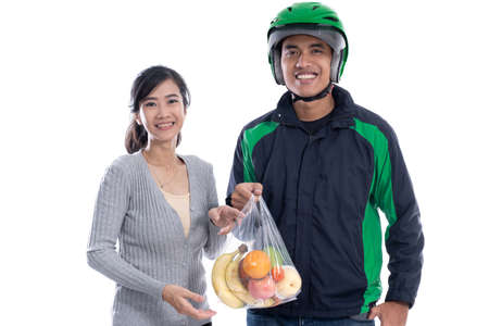 Delivery man concept background.の写真素材