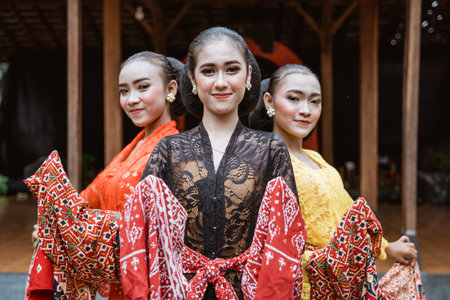 portrait of a traditional javanese dancersの写真素材