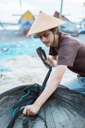 Portrait of a young male fisherman