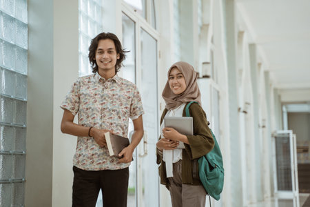 Portrait happy students looking at the cameraの写真素材