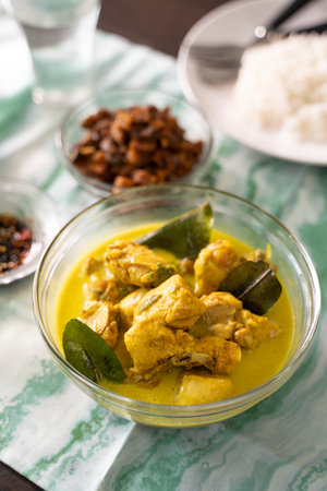 Indonesian yellow chicken curryの写真素材