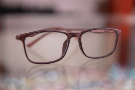 a new eyewear model in the eye clinic optical storeの写真素材