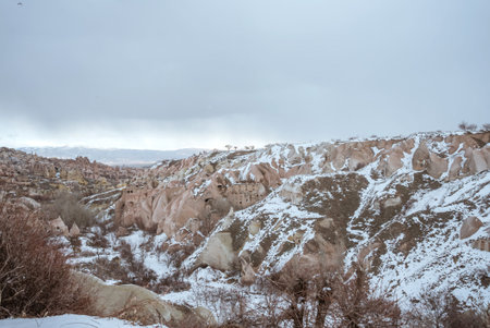 beautiful portrait of a valley in cappadocia turkeyの写真素材
