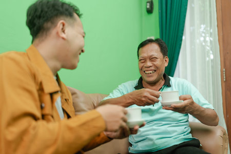 A heartwarming moment of connection over a warm cup of tea shared between two people