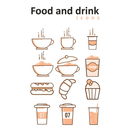 food icons set for websiteのイラスト素材