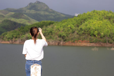 The abundant reservoir in northern Thailand.の写真素材
