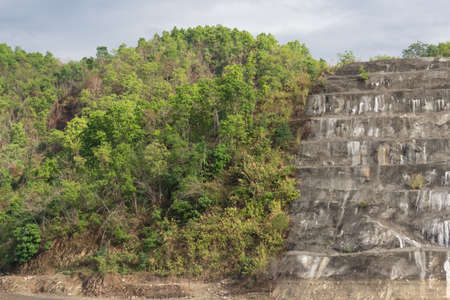 Prevent the crash of mountains with mortar.の写真素材