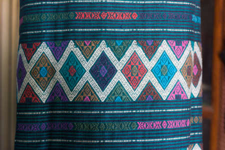 beautiful Thai weave fabric in the norte of Thailand.の写真素材