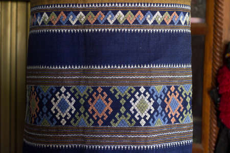beautiful Thai weave fabric in the norte of Thailand.の写真素材