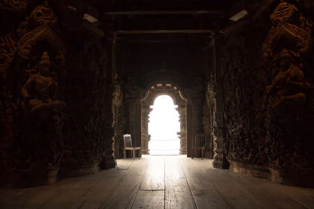 The once of bigest handwork wood building in the world.の写真素材