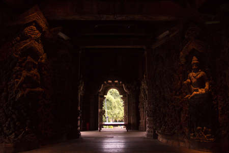 The once of bigest handwork wood building in the world.の写真素材