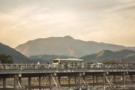 The Bridge in Kyoto, central landmark. Many small shops, restaurants and other attractions are found nearby, December 2015 .のeditorial素材
