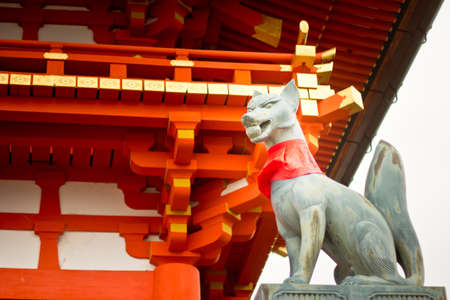 The symbol of Japanese temple in Kyoto.の写真素材