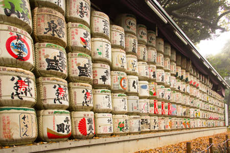 The huge collection of sake barrels.のeditorial素材