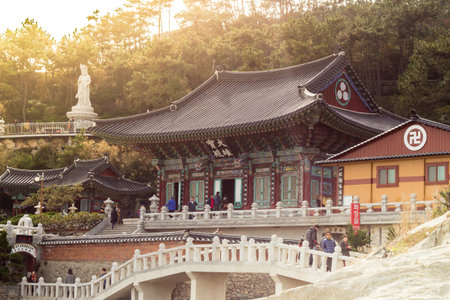 The famous temple in Busan , Korea.