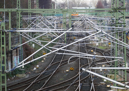 technical electrification system of the railway above the tracks