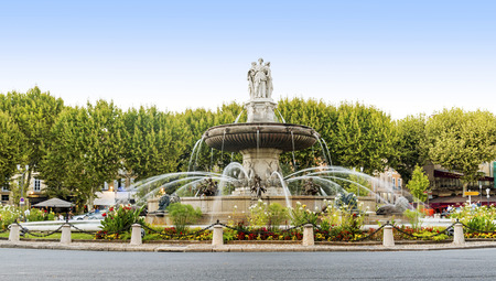 Fountain at La Rotonde in Aix-en-Provence, Franceの写真素材