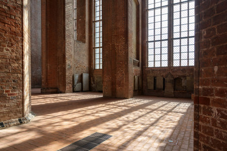 Sunlight shines through the high windows inside the St. Georgen Church
