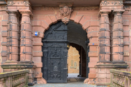 Wooden door in the entrance gate