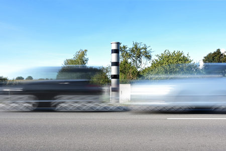 Fast cars in motion blur