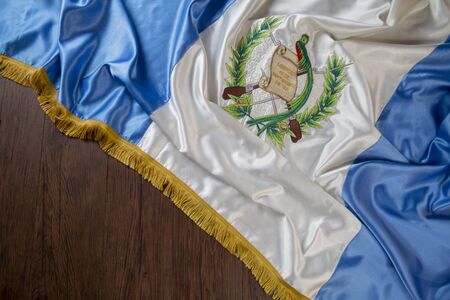 Guatemala flag waving - top view - Independence Day in Guatemalaの写真素材