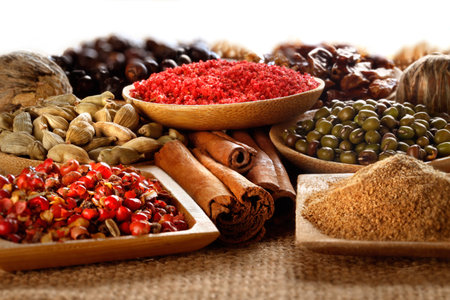 Different kinds of oriental spices