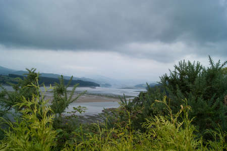 Landscpae of river in Galiciaの写真素材