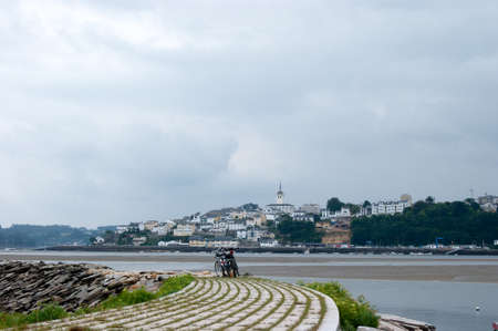 A beach in the town of Ribadeoの写真素材