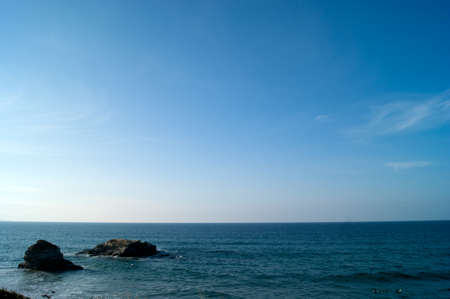 magical blue light color sky in a beachの写真素材