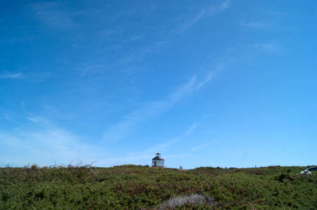 path at Ribadeo lighthouse Galiciaの写真素材