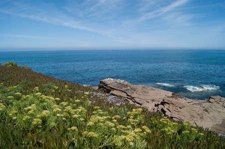 Beautifull beach in Galicia, called Islands because of its rocksの写真素材