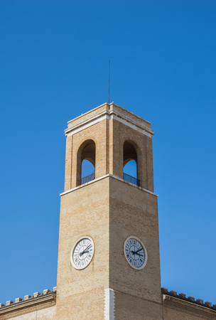 Bell tower of "Palazzo del Podesta '" in Fano, Italy.の写真素材