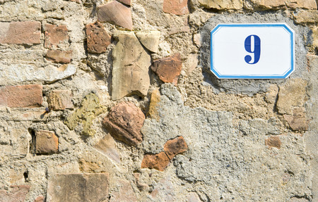 9 house number signの写真素材