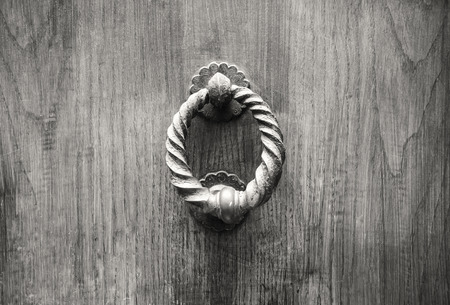 Door Knocker on a door, Siena, Tuscany, Italy.の写真素材