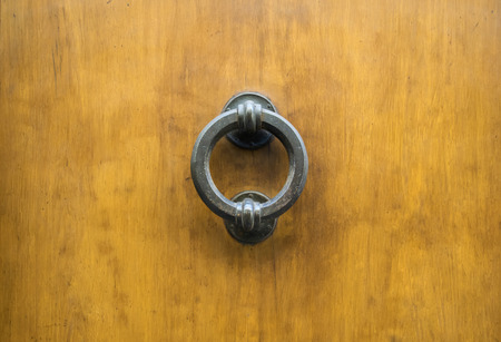 Door Knocker on a door, Siena, Tuscany, Italy.の写真素材