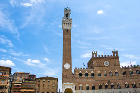 Piazza del Campo in Siena, Italy.の写真素材