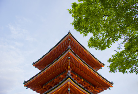 Beautiful architecture in Kiyomizu-Dera Temple, Kyoto, Japan.のeditorial素材