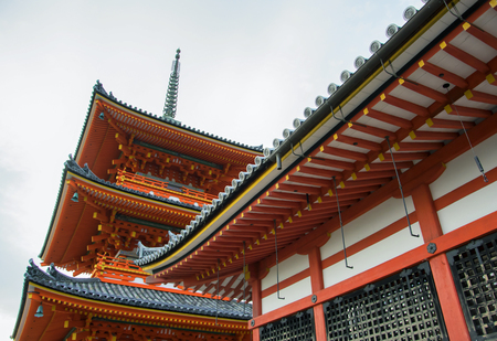 Beautiful architecture in Kiyomizu-Dera Temple, Kyoto, Japan.のeditorial素材