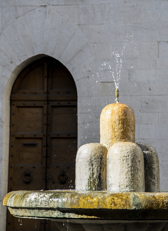 Fountain in Courtyard of Italian Villa.の写真素材
