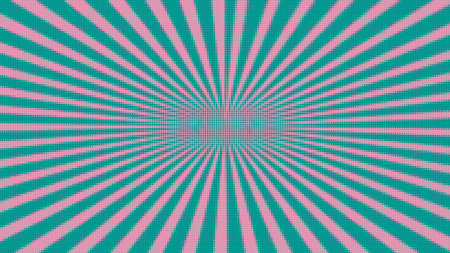 Colorful retro background comic rays, gradient halftone raster pop art style.の写真素材