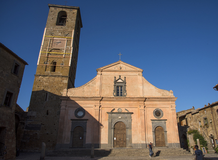 CIVIT OF BAGNOREGIO, ITALY - JULY 2017- A view of the San Donato church in the village of Civita di Bagnoregio, Italy.のeditorial素材