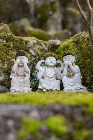 Buddhist statues at Daisho-in Temple, Miyajima, Japan - Daishoin Temple is known as the temple with over 500 statues in many different shapes and sizes. Hidden wonder on Miyajima's Mount Misen.の写真素材