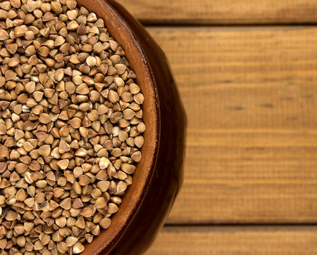 Buckwheat in a round potの写真素材