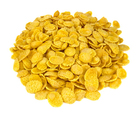 Cornflakes on white background