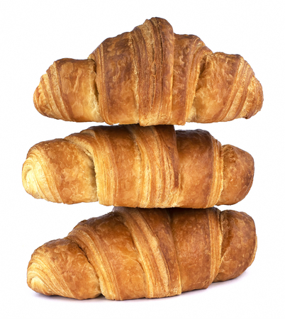Fresh Croissant isolated on white backgroundの写真素材