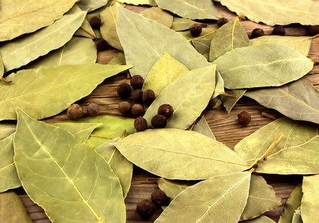 Dried bay leaves texture background