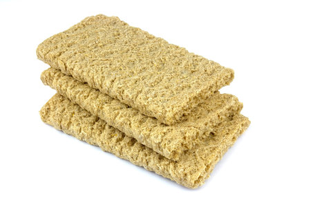 The healthy crispbread isolated on white background.Crispy dietary fitness bread. Food for weight...
