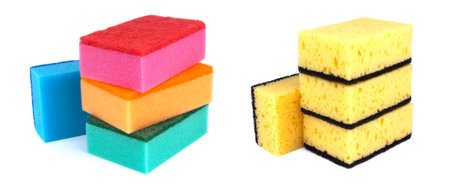 Sponges for dishwashing isolated on a white background