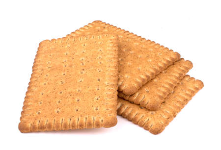 Tasty biscuits with bran on a white background. Healthy superfoodの写真素材