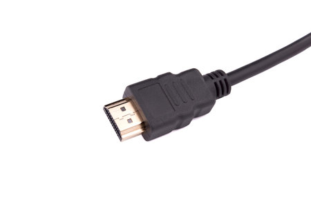 HDMI Cable isolated on white background. HDMI cable connector.
